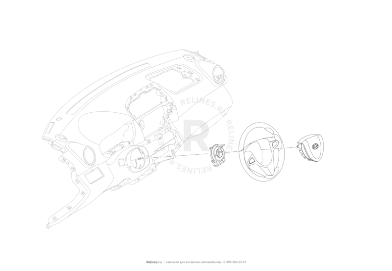 Запчасти Lifan X60 Поколение I и рестайлинги (2011)  — Подушка безопасности водителя (Airbag) — схема