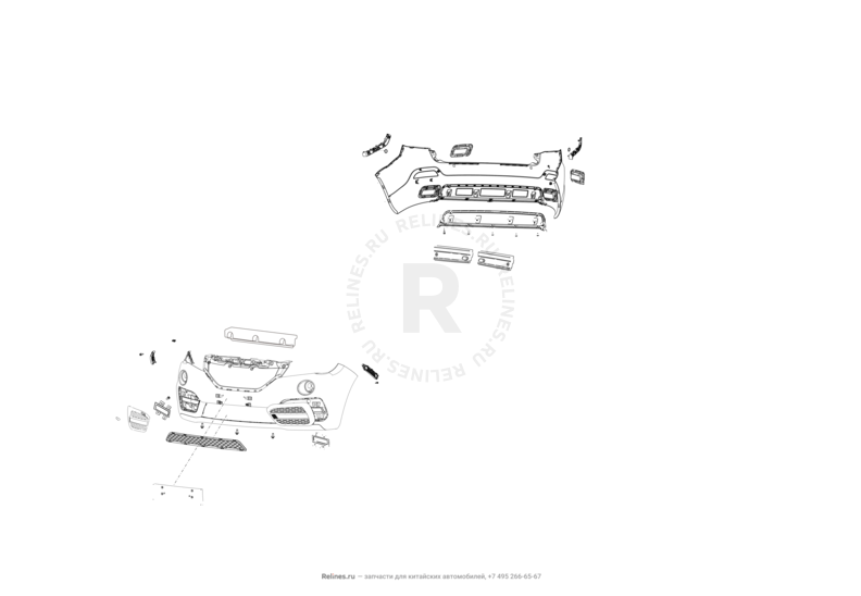 Запчасти Lifan X60 Поколение I и рестайлинги (2011)  — Бампер (2) — схема