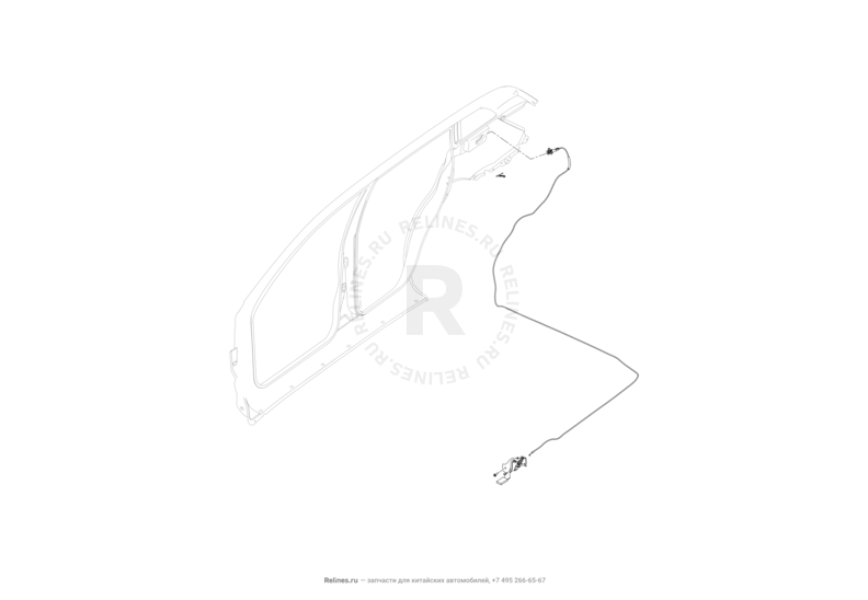 Запчасти Lifan X60 Поколение I и рестайлинги (2011)  — Трос лючка топливного бака (бензобака) — схема