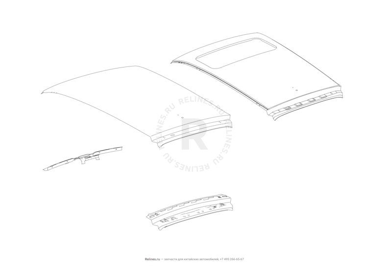 Запчасти Lifan X60 Поколение I и рестайлинги (2011)  — Крыша — схема