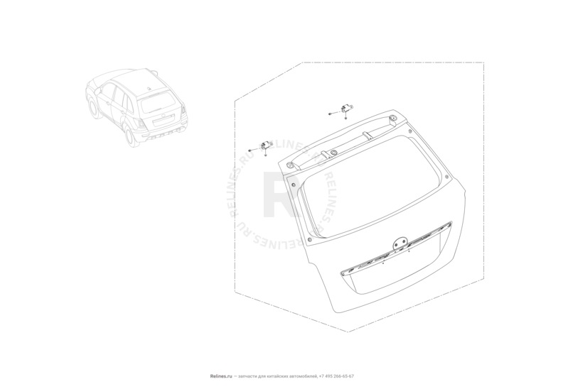 Запчасти Lifan X60 Поколение I и рестайлинги (2011)  — Крышка багажника — схема
