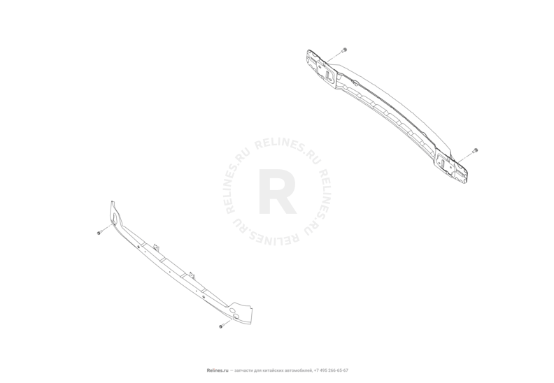 Запчасти Lifan X60 Поколение I и рестайлинги (2011)  — Усилители переднего и заднего бампера — схема