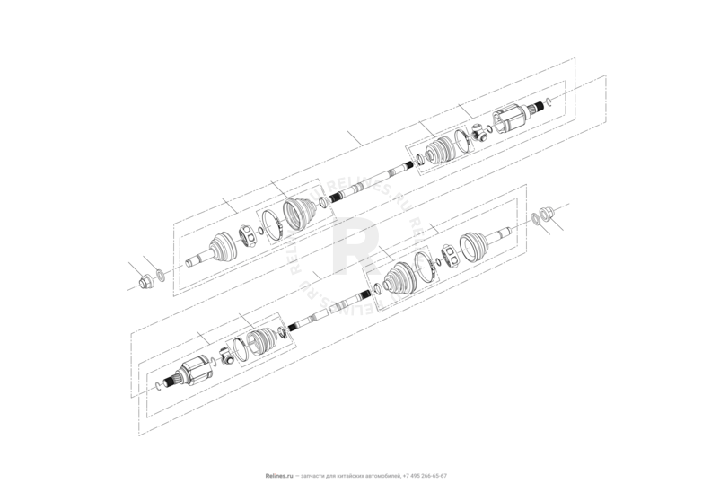 Приводной вал (привод колеса) (MT) Lifan X70 — схема