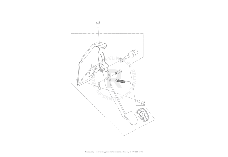 Запчасти Lifan X70 Поколение I (2018)  — Педаль тормоза — схема