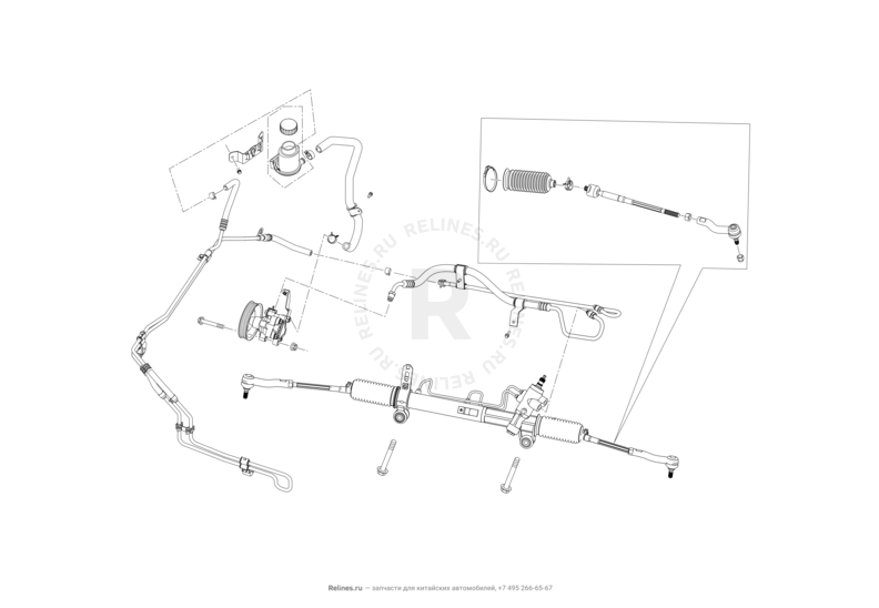 Рулевая рейка Lifan X70 — схема