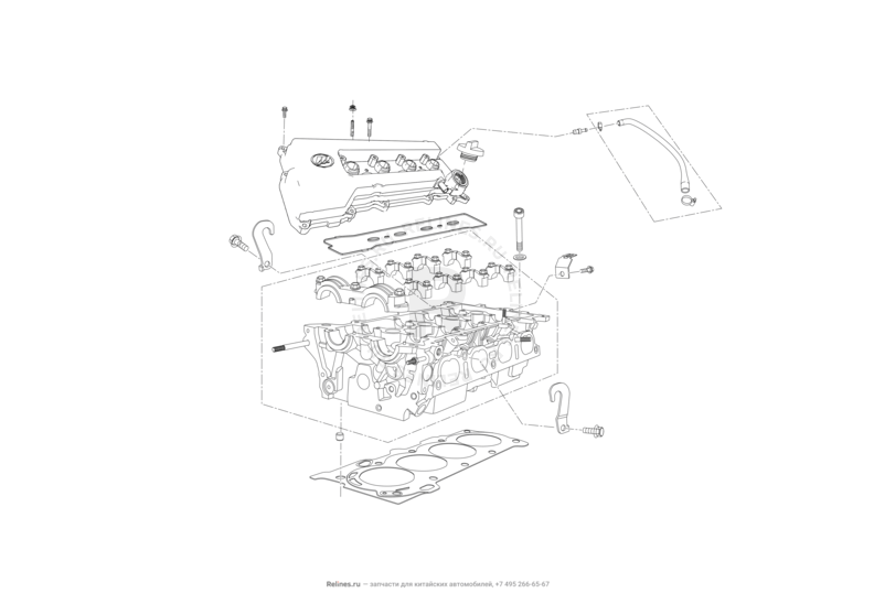 Запчасти Lifan X70 Поколение I (2018)  — Головка блока цилиндров и клапанная крышка — схема