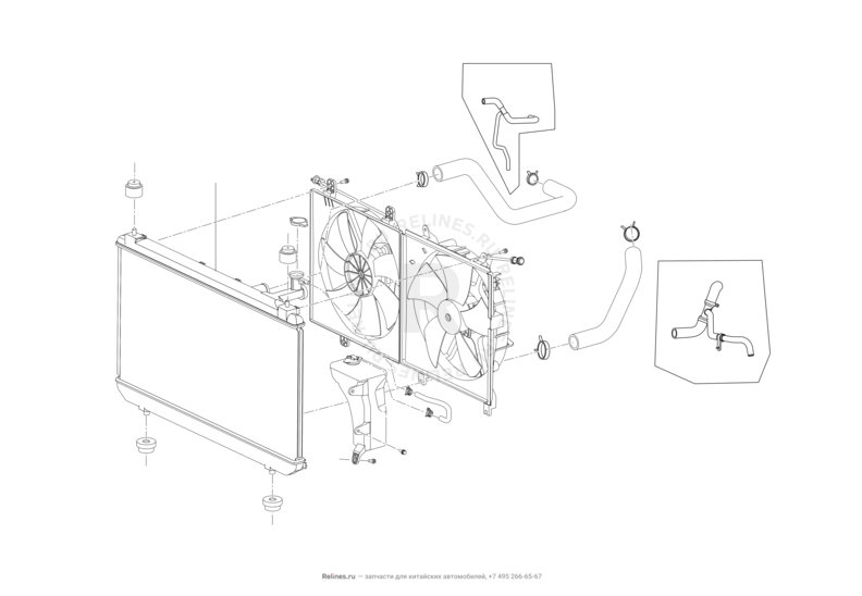 Радиатор охлаждения Lifan X70 — схема