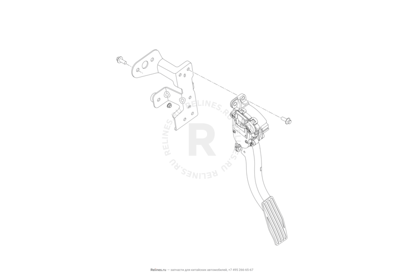 Запчасти Lifan X70 Поколение I (2018)  — Педаль газа — схема