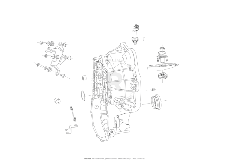 Запчасти Lifan X70 Поколение I (2018)  — Корпус (картер) сцепления — схема