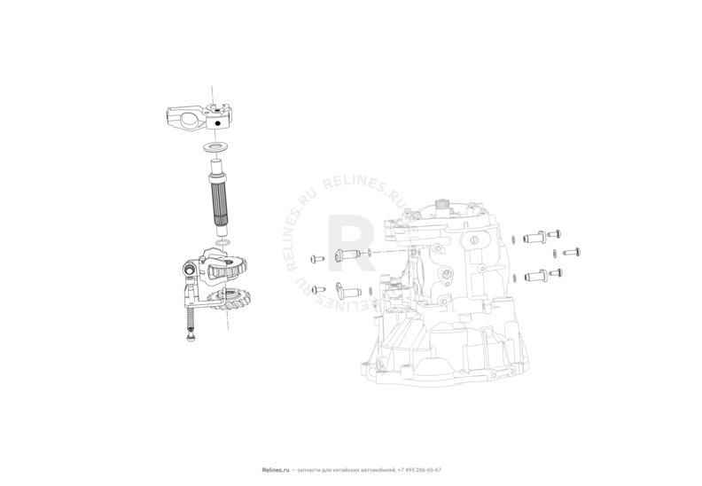 Запчасти Lifan X70 Поколение I (2018)  — Механизм заднего хода — схема