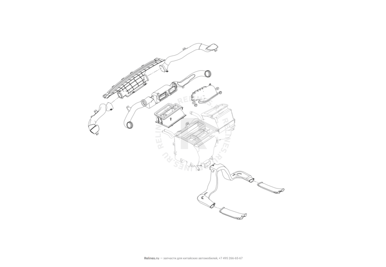 Запчасти Lifan X70 Поколение I (2018)  — Воздуховоды — схема