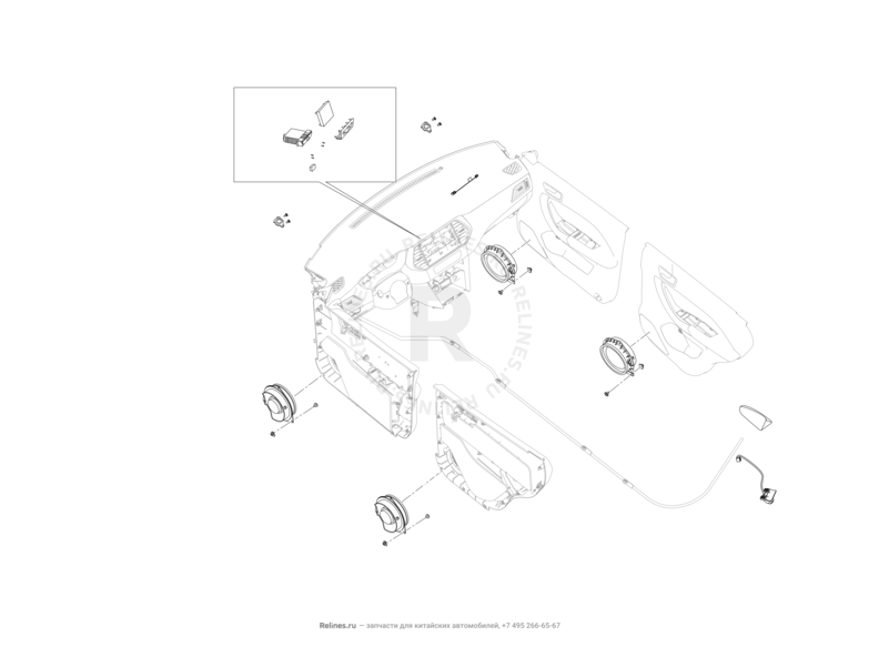 Запчасти Lifan X70 Поколение I (2018)  — Информационно-развлекательная система — схема