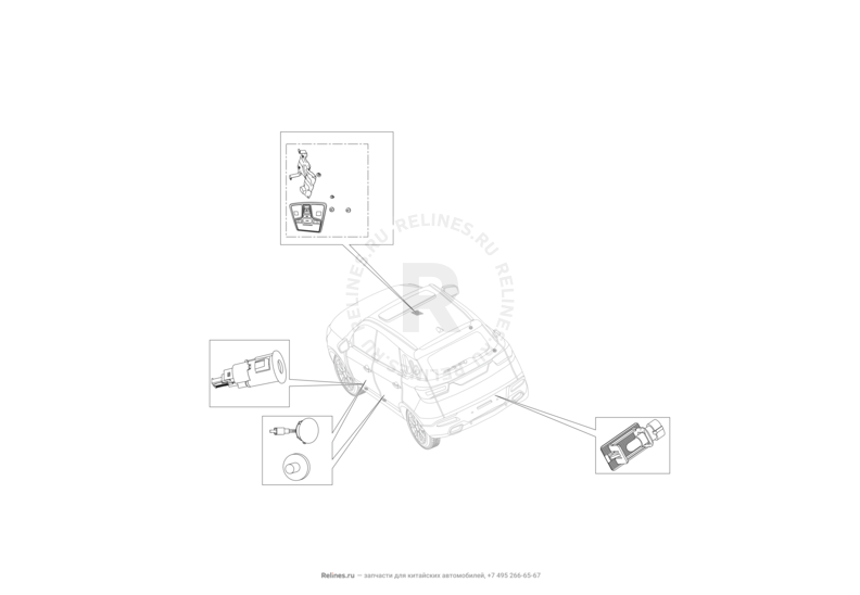 Запчасти Lifan X70 Поколение I (2018)  — Внутреннее (интерьерное) освещение — схема