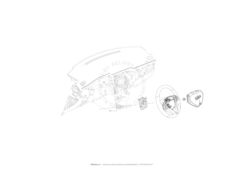 Запчасти Lifan X70 Поколение I (2018)  — Подушка безопасности водителя (Airbag) — схема