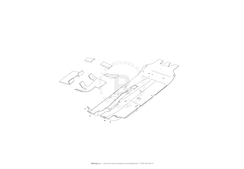 Запчасти Lifan X70 Поколение I (2018)  — Обшивка (ковер) пола — схема