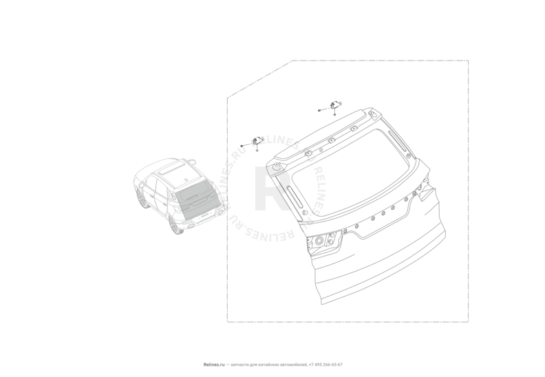 Запчасти Lifan X70 Поколение I (2018)  — Крышка багажника — схема