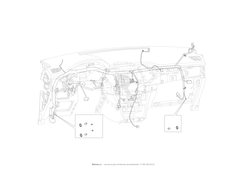 Запчасти Lifan X70 Поколение I (2018)  — Проводка панели приборов (торпедо) — схема