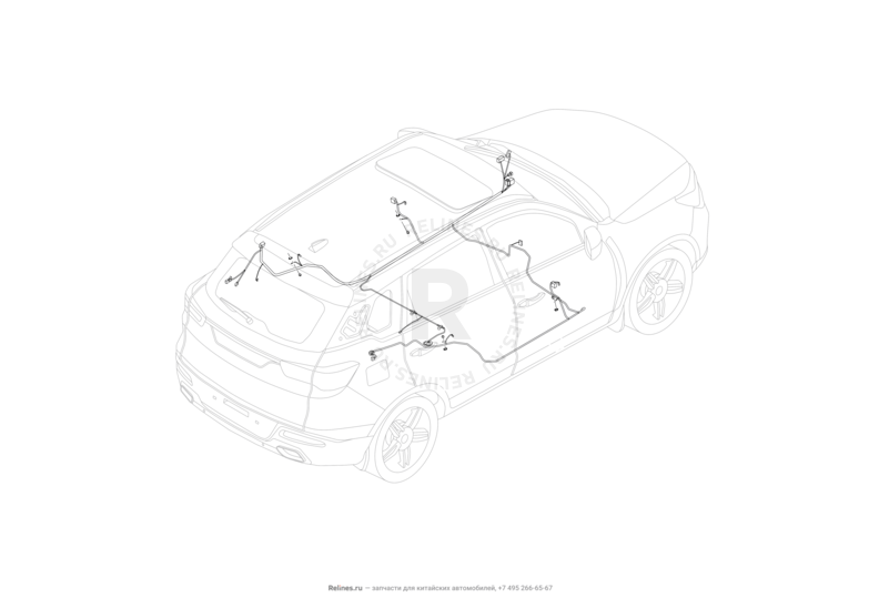 Запчасти Lifan X70 Поколение I (2018)  — Проводка кузова — схема