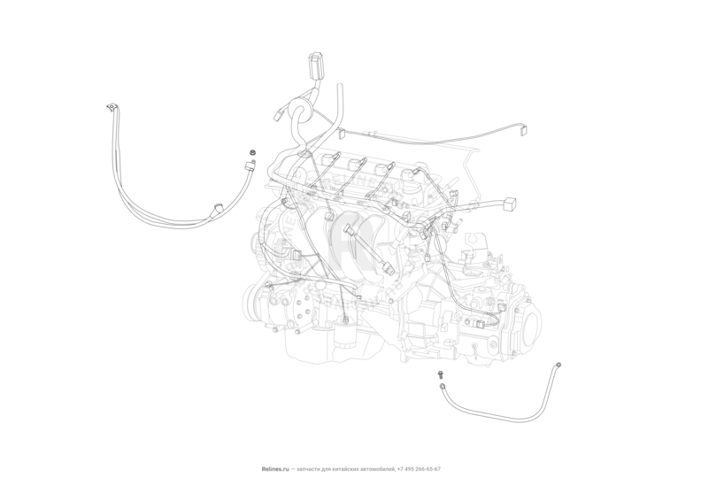 Запчасти Lifan X70 Поколение I (2018)  — Проводка двигателя — схема