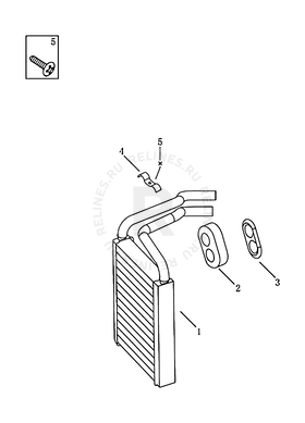 Радиатор отопителя Geely MK — схема