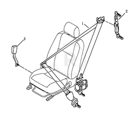 Запчасти Geely MK Поколение I (2006)  — Ремни безопасности и их крепежи для передних сидений — схема