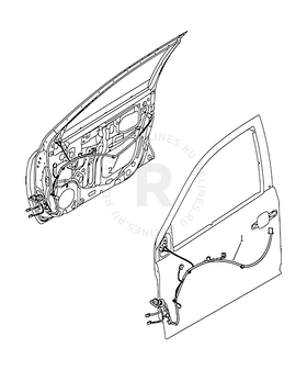 Запчасти Geely MK Поколение I (2006)  — Проводка передней двери — схема