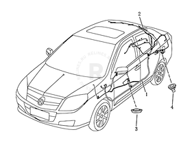 Запчасти Geely MK Поколение I (2006)  — Проводка пола и багажного отсека (багажника) — схема