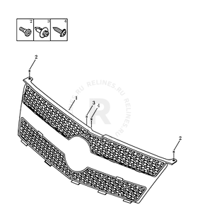Эмблема и решетка радиатора Geely MK — схема
