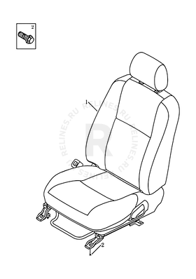 Запчасти Geely MK Поколение I (2006)  — Передние сиденья — схема