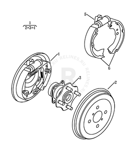 Задние тормоза и ступица Geely GC6 — схема