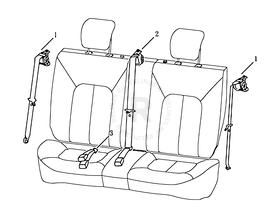 Запчасти Geely GC6 Поколение I (2014)  — Ремни и замки безопасности задних сидений (LG-4) — схема