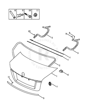 Крышка багажника Geely GC6 — схема