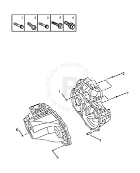 Крепления коробки передач (JL-S160GII) Geely GC6 — схема