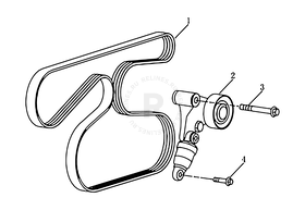 Запчасти Geely Vision Поколение I (2006)  — Натяжитель приводного ремня (4G15N, E IV) — схема