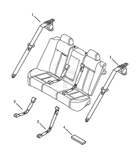 Ремни и замки безопасности задних сидений Geely Vision — схема