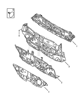 Перегородка (панель) моторного отсека — схема