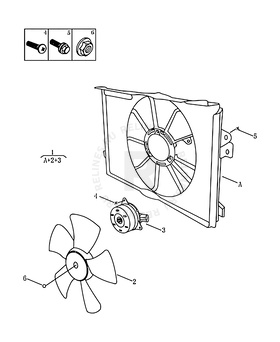 Вентилятор радиатора охлаждения Geely Vision — схема