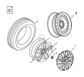 Колесные диски стальные (штампованные), алюминиевые (литые) и шины Geely Emgrand X7 — схема