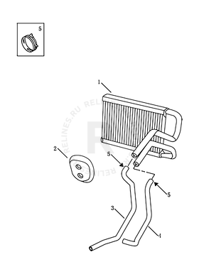 Запчасти Geely Emgrand X7 Поколение I (2011)  — Радиатор отопителя ((CL) SUPPLIER CODE: 230024) — схема