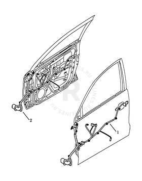 Запчасти Geely Emgrand X7 Поколение I (2011)  — Проводка передней двери (2014 MODEL) — схема