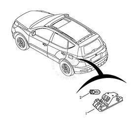 Запчасти Geely Emgrand X7 Поколение I (2011)  — Плафон освещения багажного отсека (багажника) и подсветка номерного знака — схема