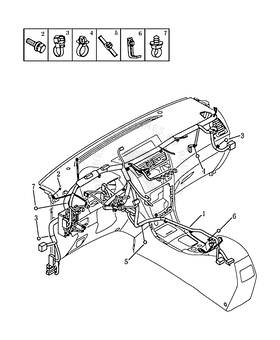 Запчасти Geely Emgrand X7 Поколение I (2011)  — Проводка панели приборов (торпедо) (4G18) — схема