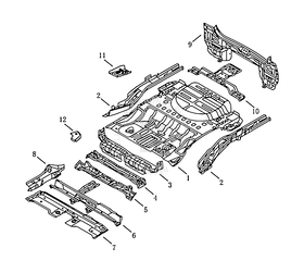 Пол багажника Geely Emgrand X7 — схема