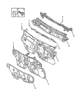 Перегородка (панель) моторного отсека Geely Emgrand X7 — схема