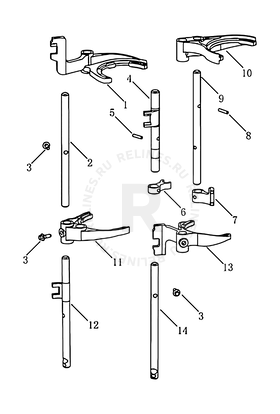 Механизм переключения передач (JL-6MT224FFC) — схема