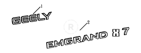 Запчасти Geely Emgrand X7 Поколение I (2011)  — Эмблемы — схема