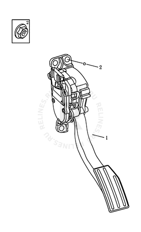 Запчасти Geely Emgrand X7 Поколение I (2011)  — Педаль газа (JL4G18/JL4G20/JL4G24) — схема