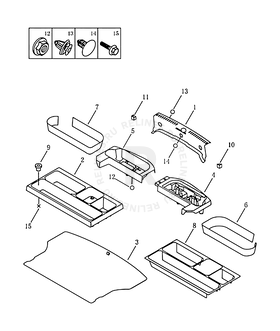 Обшивка пола и боковин багажника Geely Emgrand X7 — схема