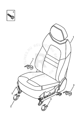 Сиденье переднее правое (POWER) Geely Emgrand X7 — схема