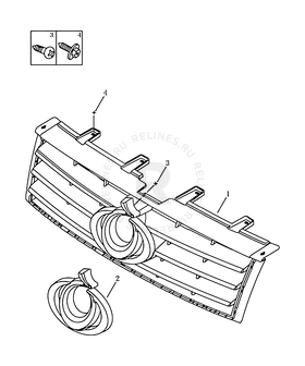 Эмблема и решетка радиатора Geely Emgrand X7 — схема